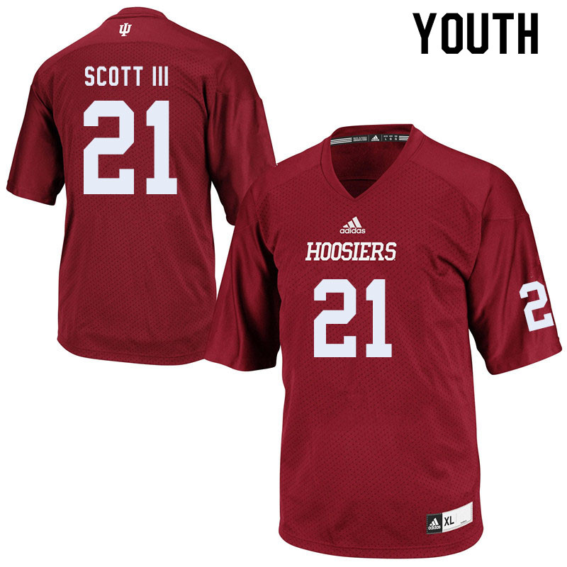 Youth #21 Stevie Scott III Indiana Hoosiers College Football Jerseys Sale-Crimson